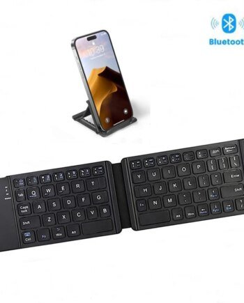 Mini Teclado Bluetooth Recarregável Sem Fio, Portátil, Dobrável, Compatível para Telefone, iPad, Tablet