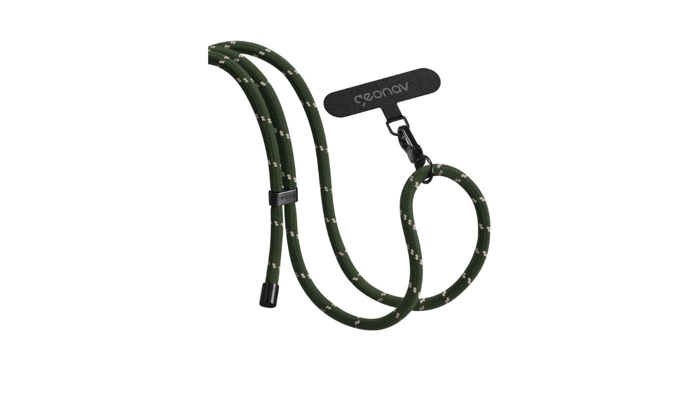 Geonav Cordão de pescoço universal para celular encaixa em todas os modelos de capinhas alça ajustável 1 6 m lavável poliéster evita quedas CDUM03