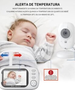 Baba Eletronica Camera de Segurança Wifi Tela LCD Áudio imagem com fundo