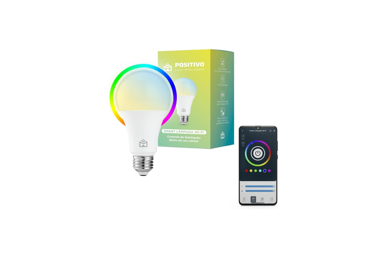 Smart Lâmpada Wi-Fi Positivo Casa Inteligente